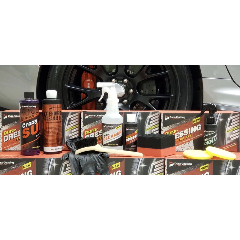 Dura-Dressing Total Tire Kit, Single Car Kit – All Inclusive Tire Shine,  and Cleaner Kit for a Lasting Shine and Brilliant Finish, Tire & Wheel Care